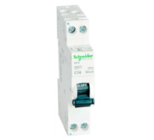 Schneider Electric Acti 9 iDif K Диффавтомат 1P+N 20A (C) 6kА тип AC 30mA (A9D63620)