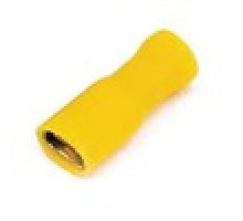 DKC Наконечник плоский (вилка) 2.5-6мм.кв.L=25mm, полностью изолированный (упак=50шт.),желтый (2C22TP)