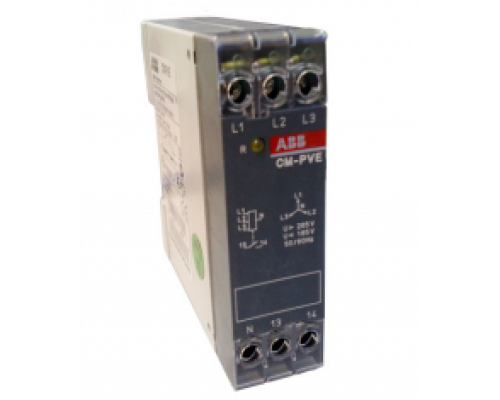 ABB CM-PVE Реле контроля напряжения 3Ф L1- L2-L3 320-460В AC 1НО контакт (1SVR550871R9500), ABB CM-PVE Реле контроля напряжения 3Ф L1- L2-L3 320-460В AC 1НО, 1SVR550871R9500