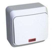 Lexel Этюд Белый Выключатель кнопочный с подсветкой, наружный (KA10-002B)