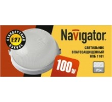 Navigator Светильник NBL-R1-100-E27/WH круг белый 100Вт, IP54, 94806 (NBL-R1-100-E27/WH)