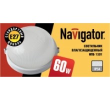 Navigator Светильник NBL-R1-60-E27/WH круг белый 60Вт, IP54, 94802 (NBL-R1-60-E27/WH)