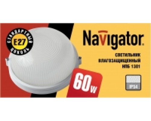 Navigator Светильник NBL-R1-60-E27/WH круг белый 60Вт, IP54, 94802 (NBL-R1-60-E27/WH), Navigator Светильник NBL-R1-60-E27/WH круг белый 60Вт, IP54, 948, NBL-R1-60-E27/WH